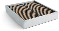 Micadoni Világosszürke kárpitozott ágyneműtartós-ágytámla nélkül franciaágy ágyráccsal 200x200 cm Susan - Micadoni