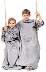 Restilo Lazykids szürke gyermek TV-nézős takaró ujjakkal - DecoKing