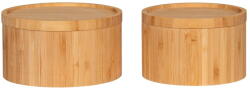House Nordic Natúr színű fedeles-dekoratív bambusz tárolódoboz szett 2 db-os ø 15x8 cm Chefalu - House Nordic