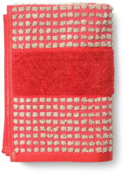 Juna Piros frottír bio pamut törölköző 50x100 cm Check - JUNA