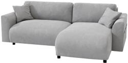 Ropez Világosszürke bársony sarokkanapé (variálható) Lorine - Ropez