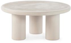 MOME Krémszínű kerek dohányzóasztal kő dekorral ø 80 cm Iriel - MOME