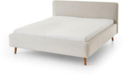 meise.möbel Krémszínű kárpitozott ágyneműtartós franciaágy ágyráccsal 160x200 cm Mattis - Meise Möbel