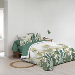 douceur d'intérieur Fehér-zöld kétszemélyes-hosszabbított pamut ágyneműhuzat lepedővel-hatrészes 240x220 cm Otika - douceur d'intérieur