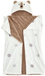 Catherine Lansfield Barna-krémszínű mikroplüss kapucnis takaró 90x125 cm Cosy Bear - Catherine Lansfield
