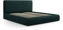 Cosmopolitan Design Sötétzöld kárpitozott ágyneműtartós franciaágy ágyráccsal 140x200 cm Colonel - Cosmopolitan Design