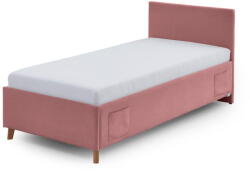 meise.möbel Rózsaszín kárpitozott ágyneműtartós gyerekágy ágyráccsal 90x200 cm Cool - Meise Möbel
