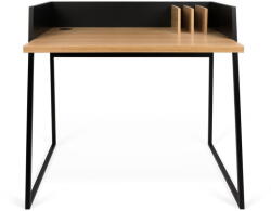 TEMAHOME Volga fekete íróasztal tölgyfa mintás részletekkel - TemaHome