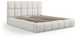 Micadoni Világosszürke kárpitozott franciaágy tárolóhellyel, ágyráccsal 200x200 cm Bellis - Micadoni Home