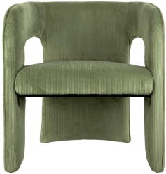 Leitmotiv Zöld kordbársony fotel Vigor - Leitmotiv