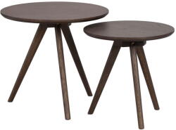 Rowico Home Kerek tárolóasztal tölgyfa dekoros asztallappal ø 50 cm Yumi - Rowico