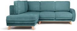 Bonami Selection Türkiz kordbársony kinyitható sarokkanapé (bal oldali) Tori - Bonami Selection