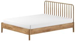 VIPACK Natúr színű tölgyfa franciaágy ágyrács nélkül 160x200 cm Olive Spindle - Vipack