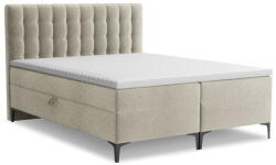Makamii Szürkésbarna ágyneműtartós boxspring ágy 160x200 cm Puhala - Makamii