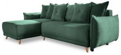 Miuform Zöld kordbársony kinyitható sarokkanapé (variálható) Lazy Lukka - Miuform