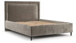 Maison de Reve Bézs kárpitozott ágyneműtartós franciaágy ágyráccsal 160x200 cm Baleine - Maison de Rêve