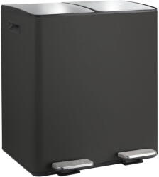 spirella Matt fekete acél szelektív pedálos szemetes 2x20 l Aliya - Spirella