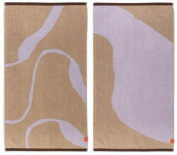 Mette Ditmer Levendula színű-világosbarna bio pamut törölköző szett 2 db-os 50x90 cm Nova Arte - Mette Ditmer Denmark