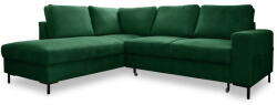 Miuform Sötétzöld kordbársony kinyitható sarokkanapé (bal oldali) Lofty Lilly - Miuform - bonami - 514 242 Ft