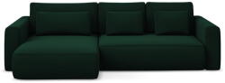 Makamii Zöld bársony kinyitható-tárolóhelyes sarokkanapé (bal oldali-heverő résszel) Kapua - Makamii - bonami - 559 192 Ft
