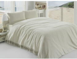 Mijolnir Pique krémszínű kétszemélyes pamut ágytakaró, 220 x 240 cm