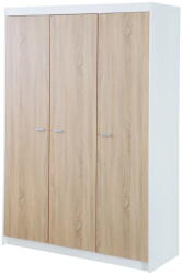 Roba Fehér-natúr színű gyerek ruhásszekrény tölgyfa dekorral 131x190 cm Gabriella - Roba