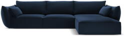 Mazzini Sofas Sötétkék bársony sarokkanapé (jobb oldali-heverő résszel) Vanda - Mazzini Sofas - bonami - 747 130 Ft