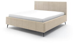 meise.möbel Bézs kárpitozott ágyneműtartós franciaágy ágyráccsal 160x200 cm Lizzano - Meise Möbel