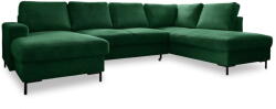 Miuform Sötétzöld kordbársony kinyitható sarokkanapé (jobb oldali) Lofty Lilly - Miuform - bonami - 701 240 Ft