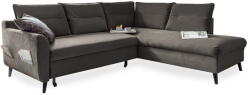 Miuform Stylish Stan L sötétszürke kinyitható bársony sarokkanapé, jobb oldali - Miuform