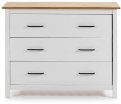 Marckeric Fehér borovi fenyő alacsony komód 100x80 cm Miranda - Marckeric