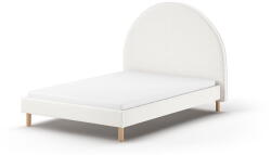 VIPACK Fehér kárpitozott egyszemélyes ágy ágyráccsal 140x200 cm MOON - Vipack