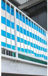 Garden Pleasure Fehér-kék műanyag belátásgátló erkélyre 500x90 cm - Garden Pleasure