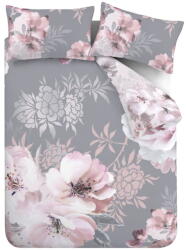 Catherine Lansfield Rózsaszín-szürke kétszemélyes-hosszabbított ágyneműhuzat 230x220 cm Dramatic Floral - Catherine Lansfield