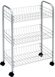 Metaltex Lugano gurulós állvány, 3 db polccal - Metaltex