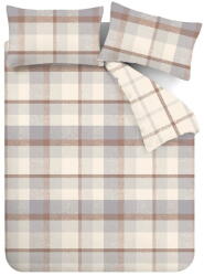 Catherine Lansfield Szürke-krémszínű kétszemélyes flanel ágyneműhuzat 200x200 cm - Catherine Lansfield