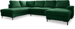 Miuform Sötétzöld kordbársony kinyitható sarokkanapé (bal oldali) Lofty Lilly - Miuform - bonami - 717 741 Ft