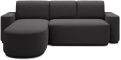 Eltap Sötétszürke zsenília kinyitható-tárolóhelyes sarokkanapé (bal oldali-heverő résszel) Aurumm - ELTAP