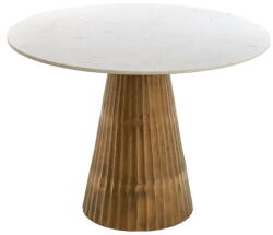 Light & Living Fehér-bronzszínű kerek étkezőasztal márvány dekoros asztallappal ø 100 cm Leyda - Light & Living