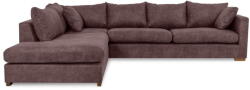 Scandic Sötétbarna bőrutánzat sarokkanapé (bal oldali) Hamburg - Scandic