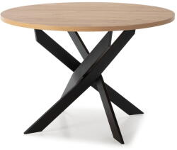 Marckeric Kerek étkezőasztal tölgyfa dekoros asztallappal 120x120 cm Ther - Marckeric
