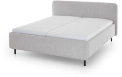 meise.möbel Világosszürke kárpitozott ágyneműtartós franciaágy ágyráccsal 140x200 cm Primo - Meise Möbel