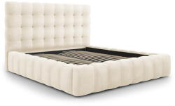 Cosmopolitan Design Bézs kárpitozott franciaágy tárolóhellyel, ágyráccsal 180x200 cm Bali - Cosmopolitan Design