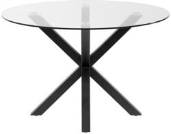 Kave Home Kerek étkezőasztal üveg asztallappal, ø 119 cm - Kave Home