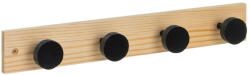 Casa Selección Fekete-natúr színű borovi fenyő fali fogas 40 cm Anillos - Casa Selección