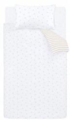 Bianca Fehér-bézs pamut gyerek ágyneműhuzat babaágyhoz 120x150 cm Mini Star & Stripes - Bianca