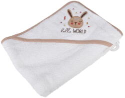 Bébé Douceur Fehér pamut kapucnis gyerek törölköző 75x75 cm Forest - Bébé Douceur