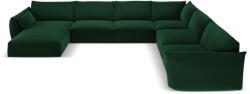 Mazzini Sofas Sötétzöld bársony sarokkanapé (jobb oldali-U alakú) Vanda - Mazzini Sofas