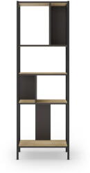 Marckeric Fekete-natúr színű könyvespolc tölgyfa dekorral 58x175 cm Alabama - Marckeric