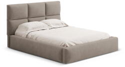 Windsor & Co Világosbarna kárpitozott ágyneműtartós franciaágy ágyráccsal 180x200 cm Libera - Windsor & Co Sofas